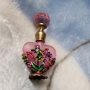 Floral Pink Heart-Shaped Pendant
